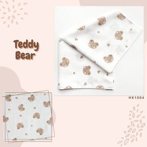 Handkerchief/Burp Cloths/Newborn/Infant/Baby/Pack of 5 pcs/Teddy Bear/Brown